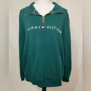 Women’s Green Quarter Zip Tommy Hilfiger Sweater